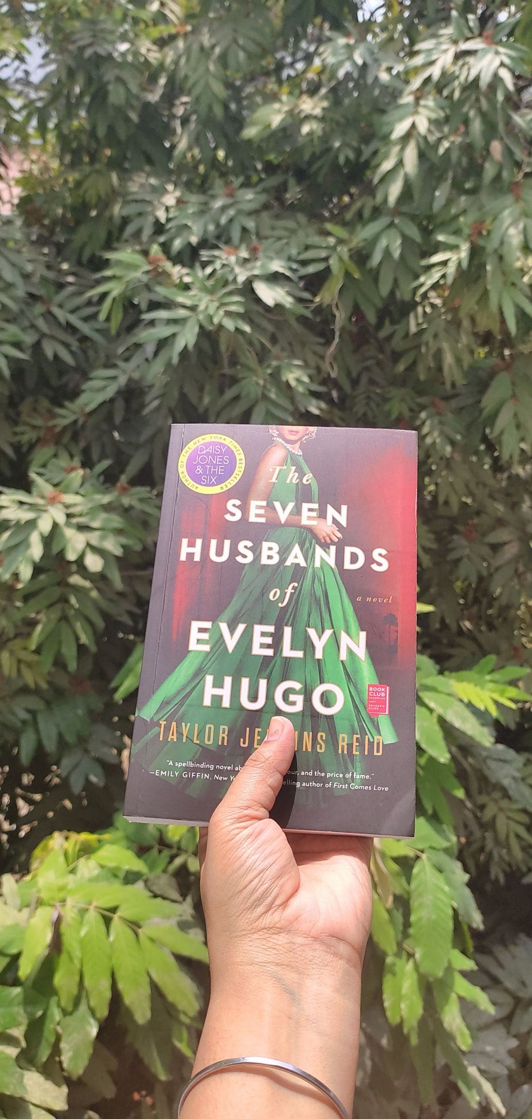A copy of The Seven Husbands of Evelyn Hugo